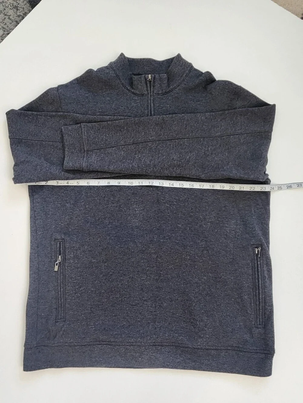 Ashworth Men’s 100% Cotton 1/4 Zip Pullover Sweater Charcoal Grey Size Large
